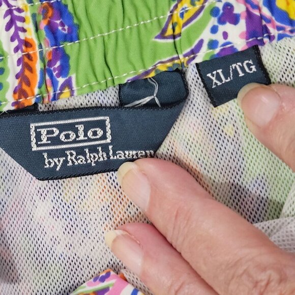 Polo Ralph Lauren Mens XL Paisley Print Swim Shorts Trunks Purple - Picture 7 of 10